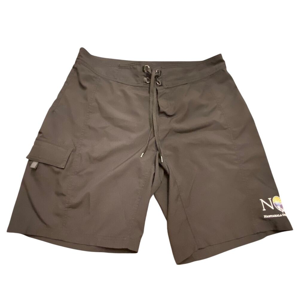 Industrial River & Surf Black Board Shorts Sz 36 Ripstop Cargo Surf Swim Shorts